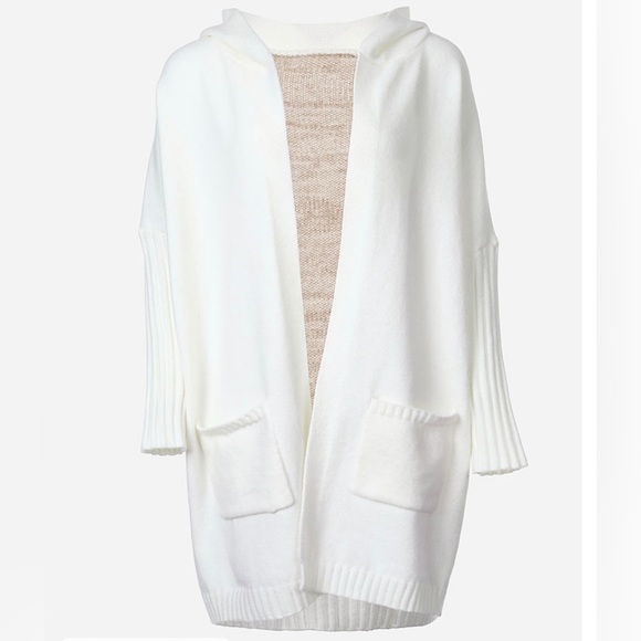 New KOANDAILY Letter Heart Print Hooded Longline Oversized Cardigan Size Small - Picture 3 of 5